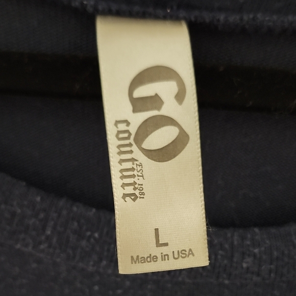 Cold Shoulder Navy Blue Crew Neck Sweater - Picture 2 of 8